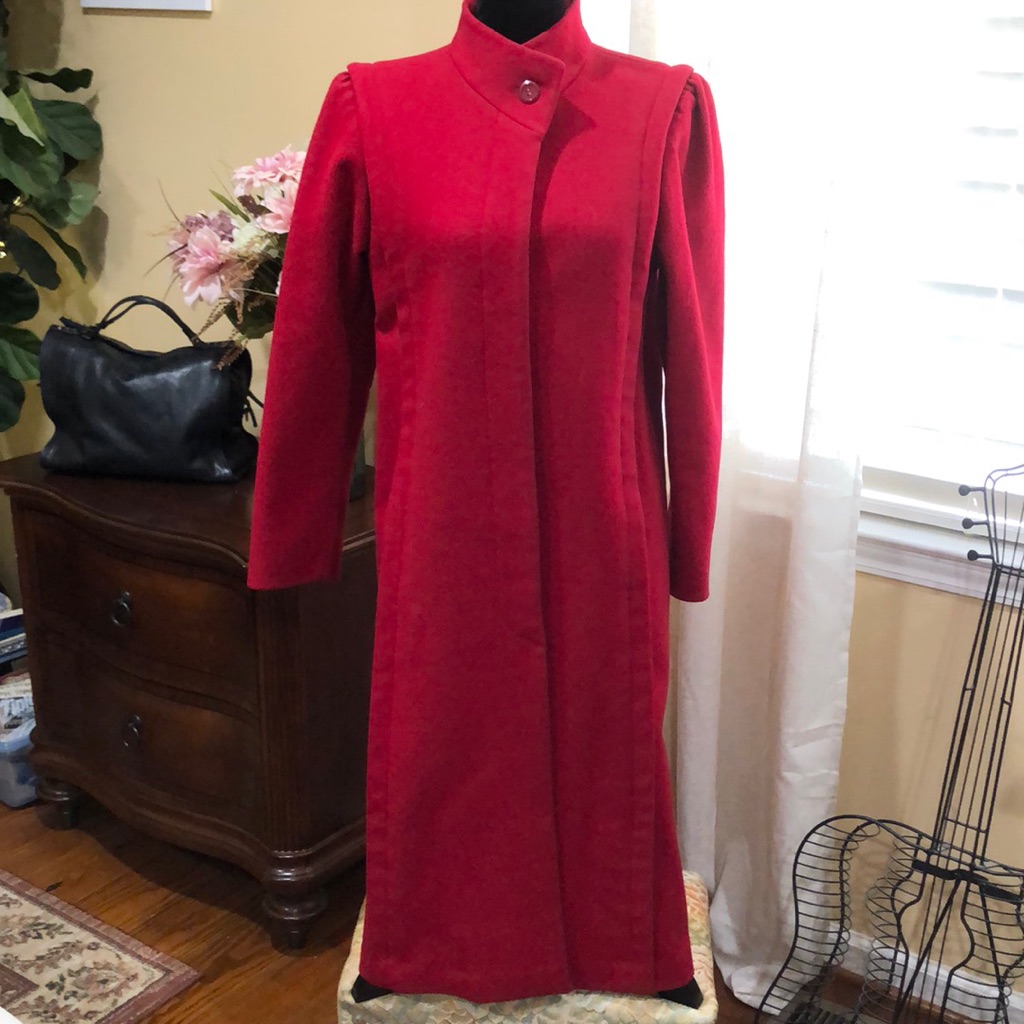 Red Wool Dress Coat